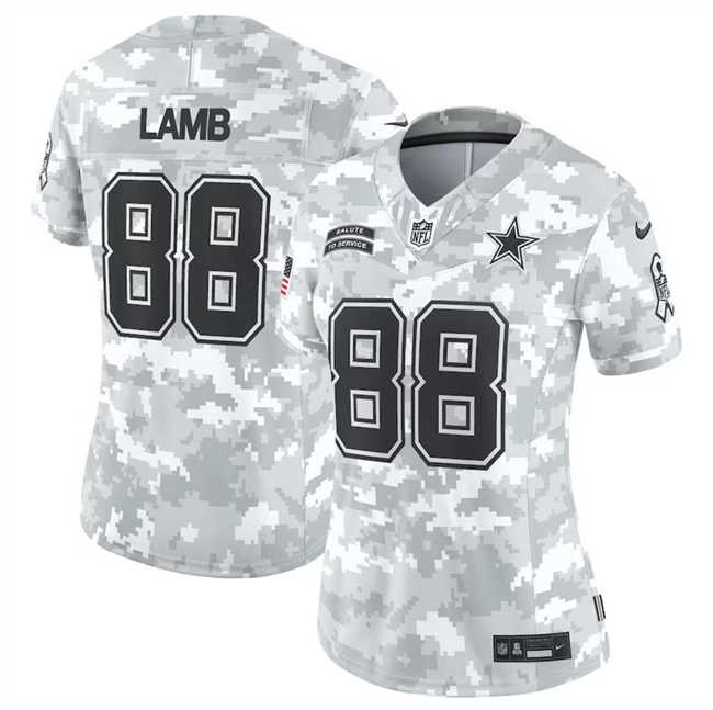 Women%27s Dallas Cowboys #88 CeeDee Lamb 2024 F.U.S.E Arctic Camo Salute To Service Limited Stitched Jersey Dzhi->dallas cowboys->NFL Jersey